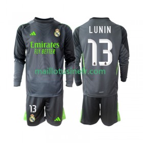 Maillot de Foot Real Madrid Andriy Lunin 13 Gardien Troisième 2025-26 Manches Longues - Enfant